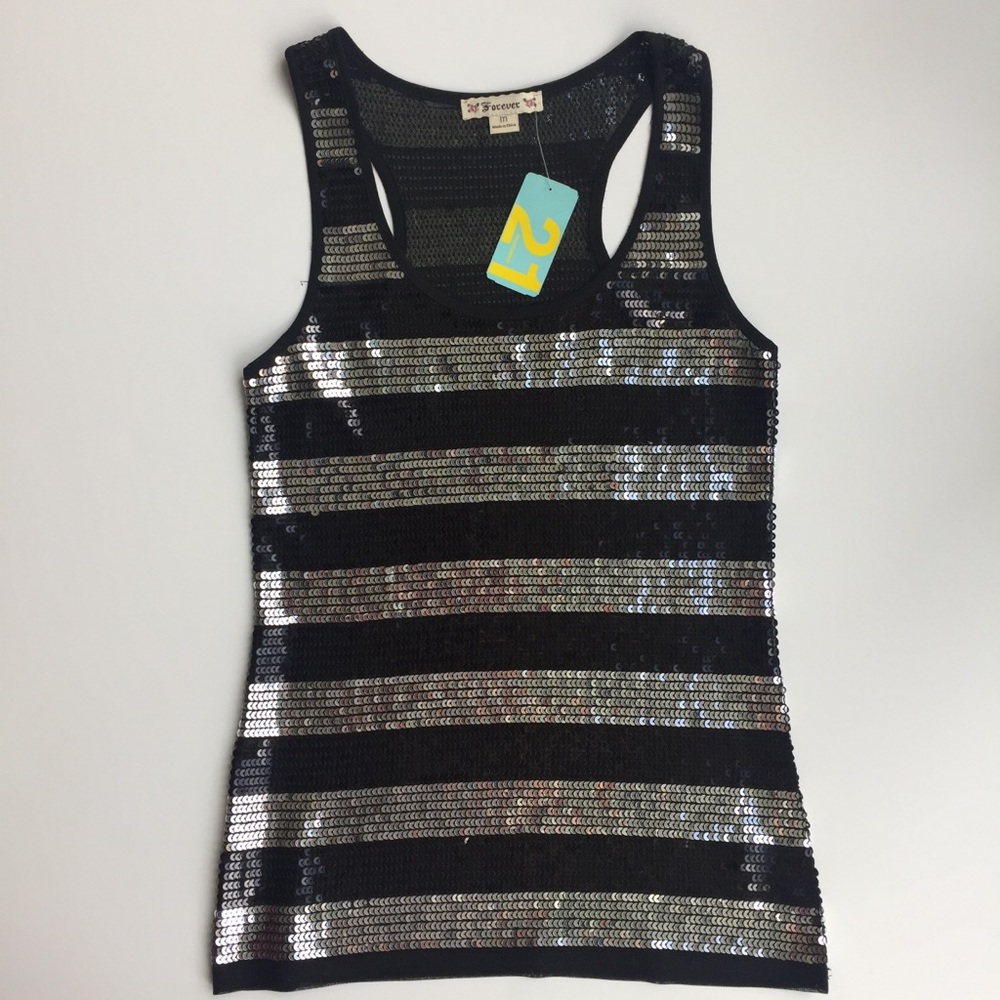 Women's Razor Back Sequins Top US Size M